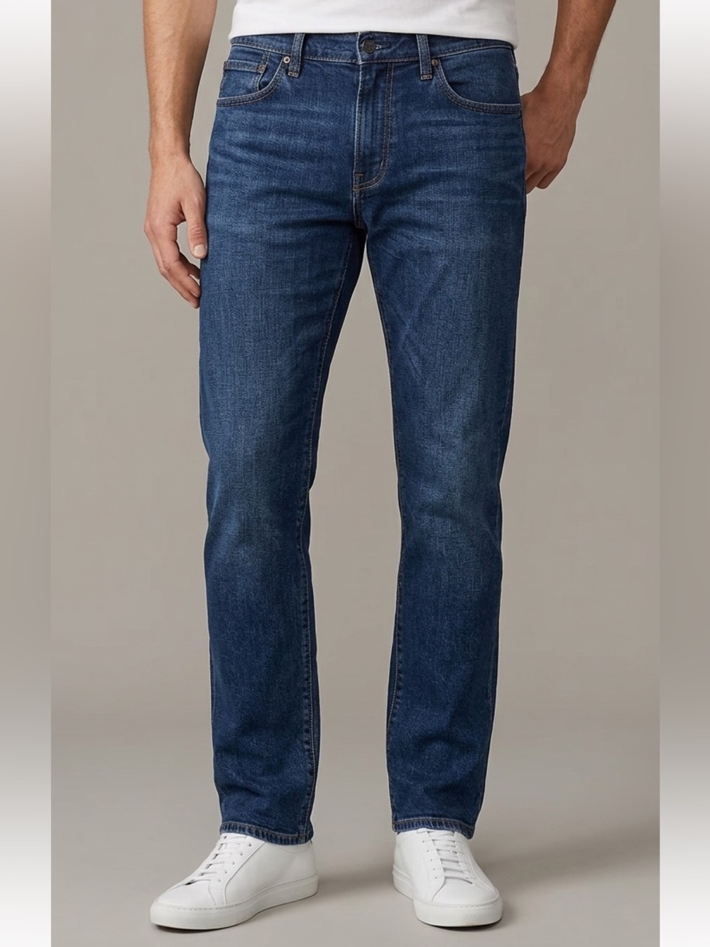 J. Crew Men's Dark Blue Straight Flex Jeans